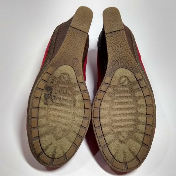 Red Suede Wedges Size US 8 - Picture 7 of 7